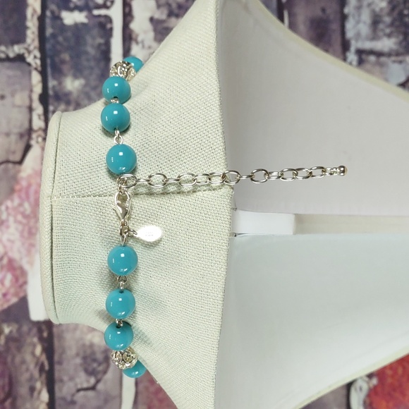 Joan Rivers 4 Strand Simulated Turquoise Layered Necklace - Picture 3 of 10